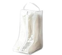 Waterproof PVC Boot Storage Bags,1/2/4 Packs Clear Dustproof Shoe Organizer with Handle Zipper Durable Shoes Bag for Tall/Short Bootsfor Home Travel Move (L-4PCS,White)