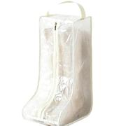 Waterproof PVC Boot Storage Bags,1/2/4 Packs Clear Dustproof Shoe Organizer with Handle Zipper Durable Shoes Bag for Tall/Short Bootsfor Home Travel Move (L-2PCS,Beige)