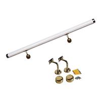 Waterproof PVC Handrail Non-Slip Support Rail with Wall Mount Brackets for Outdoor Steps & Indoor Stairs
