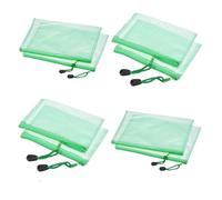 Waterproof PVC Mesh Zipper Pouch A5/A6/B6/B8 Size File Document Pockets Bill Bags Folders(6Pcs A6 Size Green)
