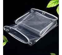Waterproof PVC Plant Cover Tarp - Heavy-Duty Transparent Tarpaulin with Eyelets, Rainproof Flower Sheet, 500g/m², 2.7m x 7.6m for Garden Protection