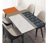 Waterproof PVC Rectangular Oilcloth Tablecloth, Modern Style Pvc Tablecloth, Ideal For Indoors, Dining Room, Living Room, Tablecloths For Outdoor and Garden(Size:90×150cm,Color:K)