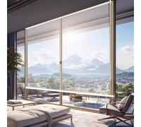 Waterproof PVC Roller Blind for Outdoor Use, Thermal Insulation, Dustproof, Rainproof with Side Chain, 120x250cm - Ideal for Patios and Balconies