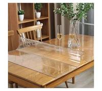 Waterproof PVC Tablecloth - Oil-Proof Soft Clear Glass Cover for Kitchen & Dining Room - Rectangular Matte Protector (80cm x 280cm) - Easy to Clean
