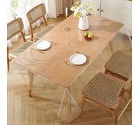 Waterproof PVC Tablecloth - Wipeable Plastic Table Cover for Dining Party Workbench - Oilproof Scratch-Resistant Reusable Table Protector (83"x118"/210x300cm)
