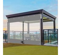 Waterproof PVC Transparent Tarpaulin Side Panels Outdoor Clear Tarp Curtains with Zippers & Grommets Ideal for Patio Pergola Gazebo Porch - 2.8m x 2.2m (9.2ft x 7.2ft)