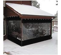 Waterproof PVC Windshield Curtain 0.5mm Side Panels Perforated Outdoor Curtains for Pergola Veranda Pavilion - Black (1x0.8m)