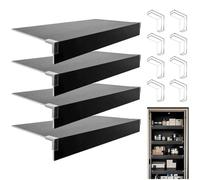 Waterproof PVC Wire Shelf Covers 18x44 inch 5 Pack Black Faux Wood Shelving Liners 2.5" High Rack Protectors for Kitchen Pantry Closet & Bathroom Sto