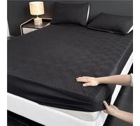 Waterproof Quilted Mattress Protector,Breathable 11" Deep Pocket Fitted Cover For Hot Sleepers,Splash Water And Stain Resistant，Machine Washable,Twin To King(Black,200x200cm/79x79in)