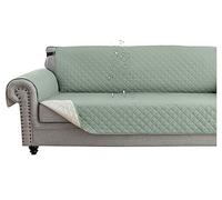 Waterproof Quilted Sofa Cover for 1-4 Seater Couch - Soft Washable Non-Slip Pet-Proof Thick Fur Protector in Grass Green - Ideal for Dogs & Cats
