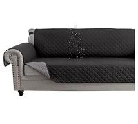 Waterproof Quilted Sofa Cover - Soft & Washable Non-Slip Couch Protector for 1-4 Seaters - Pet-Friendly Thick Fur Shield Elastic Fit - Black Recliner Protector