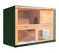 Waterproof Rabbit Hutch Cover for 48 for Double Hutches Thermal Weatherproof Pet Cage Protection Grey Green Black(Green)