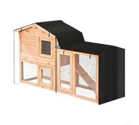 Waterproof Rabbit Hutch Cover Large Double Tier Thermal Windproof Outdoor Animal House Shield Roll-Up Design Black 180x52x86cm(180 * 52 * 86cm)