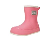 Waterproof Rain Boots Women's Non-Slip Rain Shoes Easy to Put on and Take Off Slip Boots Abrasion Resistant Short Wellington Boots Half Height with Non-Slip Sole for Walks, Fishing and Similar, pink