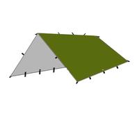 Waterproof Rain Fly Tarp - Lightweight Outdoor Camping Tent Shelter with 19 Hang Points, 6 Ropes, 6 Pegs, 2 Poles for Survival & Hiking