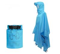 Waterproof Rain, Multi Functional Three In One Raincoat Pack With Hood For Adults, Camping and Outdoor Activities for Hunting Cycling(Upgraded version blue)