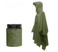 Waterproof Rain, Multi Functional Three In One Raincoat Pack With Hood For Adults, Camping and Outdoor Activities for Hunting Cycling(Upgraded version green)
