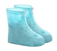 Waterproof Rain Overshoes with Dot Print, Zip, Non-Slip, High-Top Galoshes for Women, Reusable Boot Covers for Outdoor Activities in Wet Mud (Mint Green, S)