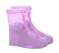 Waterproof Rain Overshoes with Dot Print, Zip, Non-Slip, High-Top Galoshes for Women, Reusable Boot Covers for Outdoor Activities in Wet Mud (S)