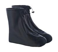 Waterproof Rain Overshoes with Zip for Men and Women - Non-Slip High-Top Boot Cover Ideal for Wet Dirt Cold Reusable Galoshes for Outdoor Activities (Black, XL)