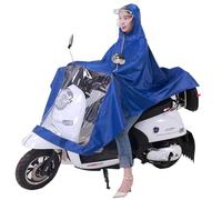 Waterproof Rain Poncho for Mobility Scooter, Large Wind Proof Rain Proof Motorcycle Raincoat, One-Piece, Adjustable Angle Double Brim, Universal for Men Women Elderly (Blue)