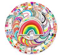 Waterproof Rainbow Stickers, Cartoon Vinyl Stickers for Laptop Flasks Water Bottle Car Bike Helmet Phone Mug Scrapbook, Colorful Decals Pack[100Pcs]