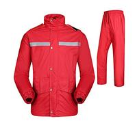 Waterproof Rainsuit Adult 2 Piece High Visibility Rain Jacket Trouser Workwear Sets Heavy Duty Rain Suit With Hooded Unisex Rain Wear Water Resistance Jacket and Trousers Set