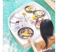 Waterproof Rattan Poolside Floating Tray - Perfect for Relaxation & Entertainment by the Pool Ideal for Summer Gatherings and Outdoor Fun