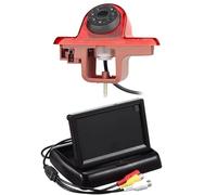 Waterproof Rear View Camera 12V HD CCD Brake Light Rear View Reversing Camera Backup For Combo 2001-2011 For Vauxhall For Vivaro 2001-2014(Foldable screen)