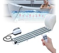 Waterproof Rechargeable Portable Inflatable Massage Bath Mat with 6-Speed Remote Control, Non-Slip Bubble Mat, Air Pillow for Home Surfing Spa