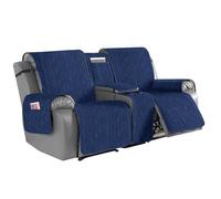 Waterproof Recliner Loveseat Cover with Center Console Furniture Protector for Manual Electric Recliner Chair Cover 4-Piece 2 Seater
