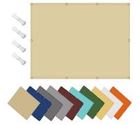 Waterproof Rectangle Sail Shade 1x1.2m - Weather-Resistant Canopy for Patio Garden Balcony - Wind Protection with Grommets - Cream Color Outdoor Awning