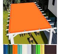 Waterproof Rectangle Shade Sail 5.5x5.5m (18.04x18.04ft) UV Block 98% PES Polyester Sun Shade for Outdoor Garden Patio Yard Lawn Includes Free Rope Orange