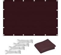 Waterproof Rectangle Sun Shade Sail 3.9 x 6m Wind Resistant with Free Rope - Ideal for Pool Garage Terrace and Garden - Burgundy Color