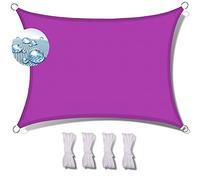 Waterproof Rectangle Sun Shade Sail 4x6m - UV Protection Canopy for Backyard Garden & Patio - Large Waterproof Awning with Ties - Purple Outdoor Shade Sail