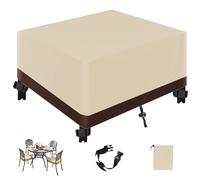 Waterproof Rectangular Garden Furniture Covers 420D Oxford Anti-UV & Windproof Table & Chair Covers for Outdoor Patio Beige Brown 315x160x70cm/124x63x28in