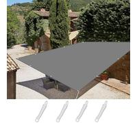 Waterproof Rectangular Shade Sail 1.5 x 3.2m - UV Protection Wind Resistant Includes Grommets & Ropes - Outdoor Canopy Cover for Garden Patio Deck Dark Gray