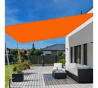 Waterproof Rectangular Shade Sail 1x1.2m -Garden Canopy with Grommets & Tie Ropes for Patio Balcony Outdoor Umbrella - Orange Sun Shade Awning
