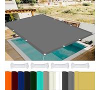 Waterproof Rectangular Shade Sail 1x10m 98% UV Protection Easy to Install Outdoor Sun Shade for Garden Balcony Pool - Light Gray Color