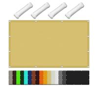 Waterproof Rectangular Shade Sail 3.6 x 7m, UV Protection Sunshade for Patio, Garden, Terrace, Outdoor Use with Included Fixing Ropes, Sand Yellow Color