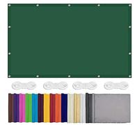 Waterproof Rectangular Shade Sail 3x6.5m 98% UV Protection Outdoor Canopy with Free Rope for Garden Patio Beach Pool Terrace Balcony - Dark Green
