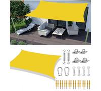 Waterproof Rectangular Shade Sail - 95% UV Protection Breathable Outdoor Canopy for Patio Garden & Pergola - Easy Installation Accessories Included
