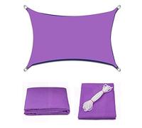 Waterproof Rectangular Shade Sail - UV Resistant Oxford Polyester Canopy for Outdoor Patio Garden Deck - Windproof Anti-Oxidation (4x6m Purple)