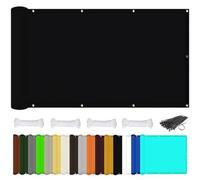 Waterproof Rectangular Square Sun Shade Sail 98% UV Block Outdoor Canopy for Garden Patio Deck Party (Black 3x5m) - Perfect for Sun Protection