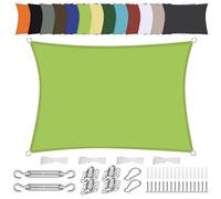 Waterproof Rectangular Sun Sail 2x3.2m UV Protection PES Polyester Shade Canopy with Accessories for Patio Balcony Garden - Green 2