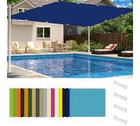 Waterproof Rectangular Sun Sail 380x380 cm - Multi-Color Canopy for Garden & Pool Wind Protection Awning with Eyelets & Cord Dark Blue Outdoor Shade Solution