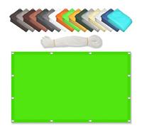 Waterproof Rectangular Sun Shade Sail 3.4x3.5m Grommeted Shade Net with Rope for Outdoor Garden No Drill Installation Light Green Sun Protection Canopy