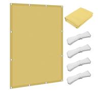 Waterproof Rectangular Sun Shade Sail 360x420 cm, Weather-Resistant Canopy with Grommets & Ropes, Ideal for Patio, Camping, Sand Yellow Sun Protection