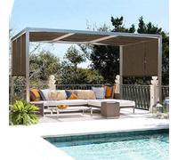 Waterproof Rectangular Sun Shade Sail Canopy - Protection Outdoor Shade Cloth for Patio Backyard Garden Deck & Pool - Available in 2x3 3x6 6x8m Sizes Brown