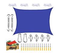 Waterproof Rectangular Sun Shade Sail, PES Polyester, 95% UV Protection, Tear-Resistant, Includes Installation Kit, for Outdoor Patio, Garden, and Deck